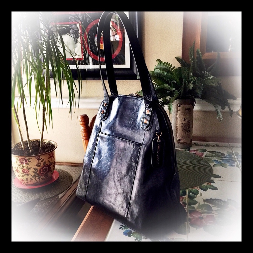 Cynthia Rowley black leather bag